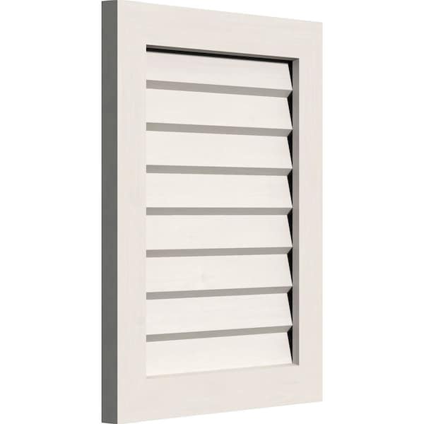 Vertical Gable Vent Non-Functional, PVC Gable Vent W/ 1 X 4 Flat Trim Frame, 24W X 28H